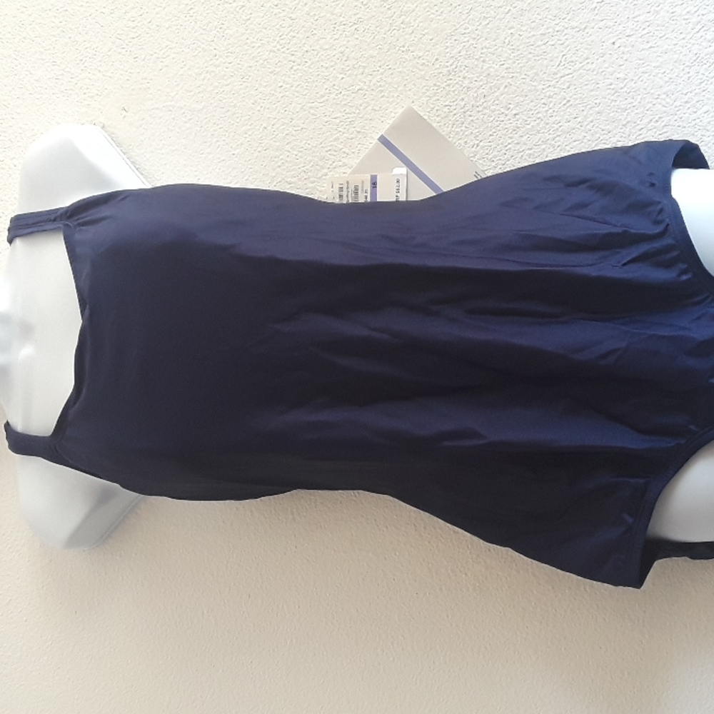 *C4 - VTG. NEW SPEEDO NAVY BLUE SZ. 18 ONE PIECE BATHING SUIT W/TAGS
